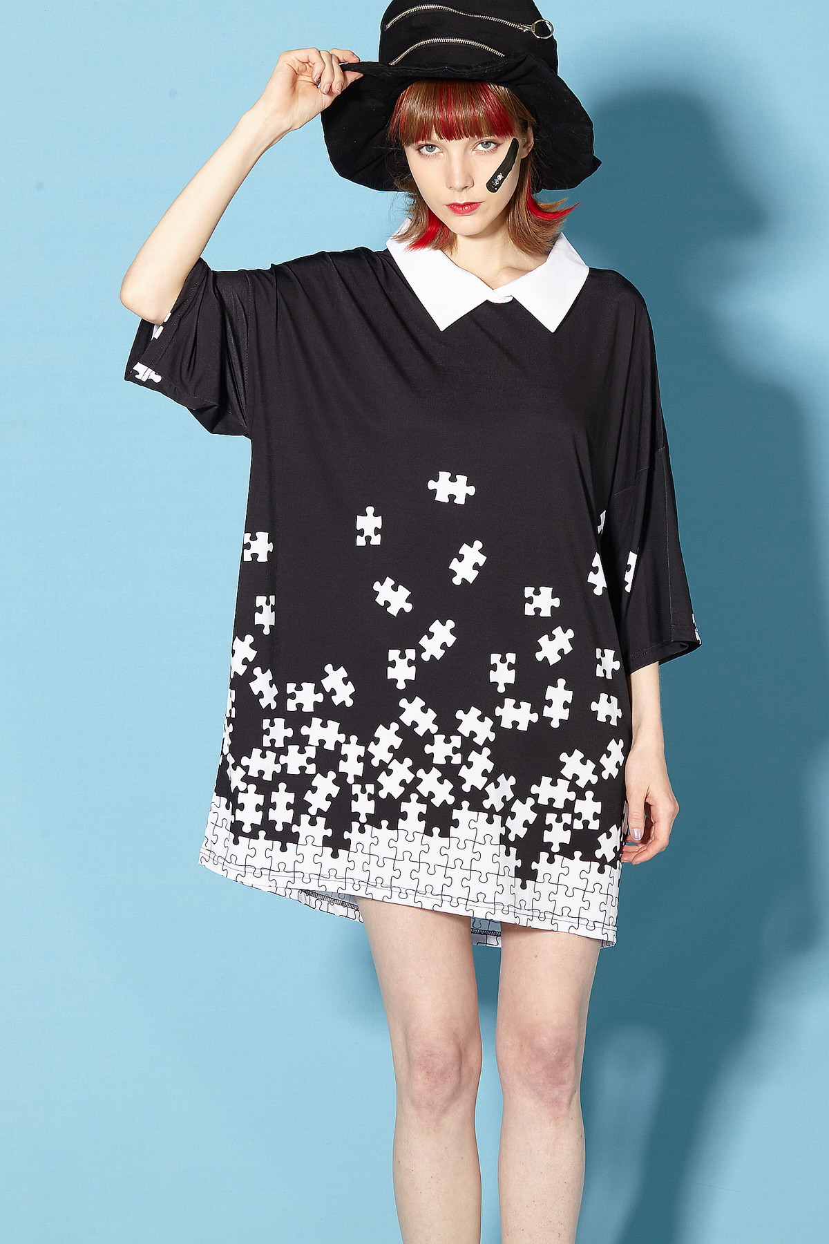 ankoROCKバラバラパズルシャツ襟Ｔシャツ -メガビッグ-