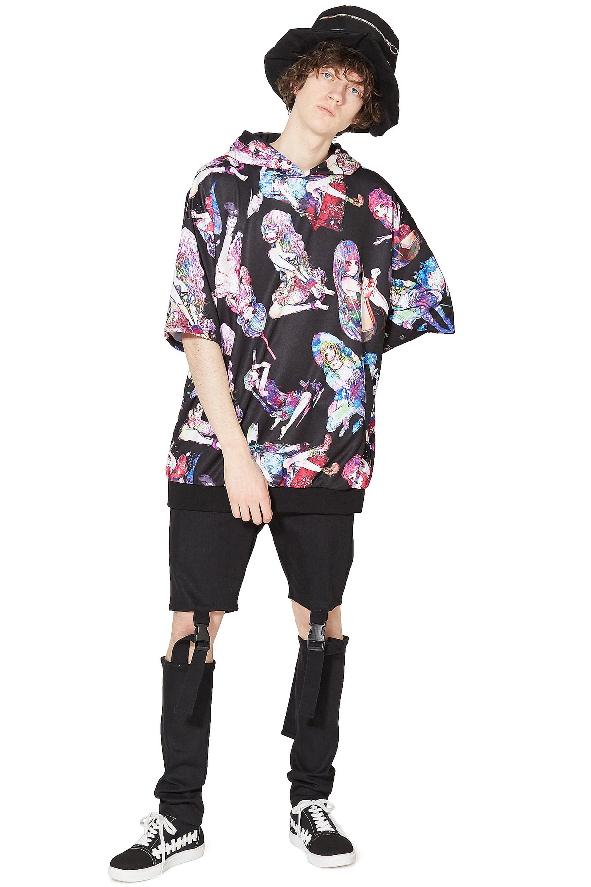 ankoROCKダーティーガールズオールスター半袖プルオーバーパーカー -スーパービッグ-