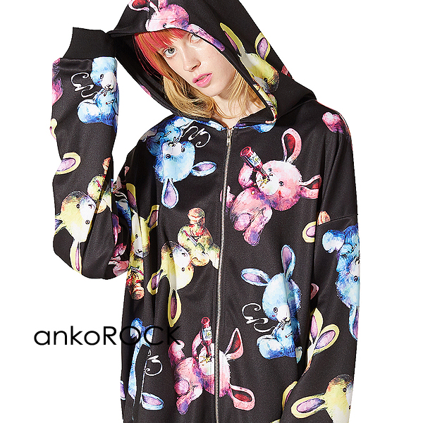 ankoROCK リスカテディベアパーカー hoodie トップス