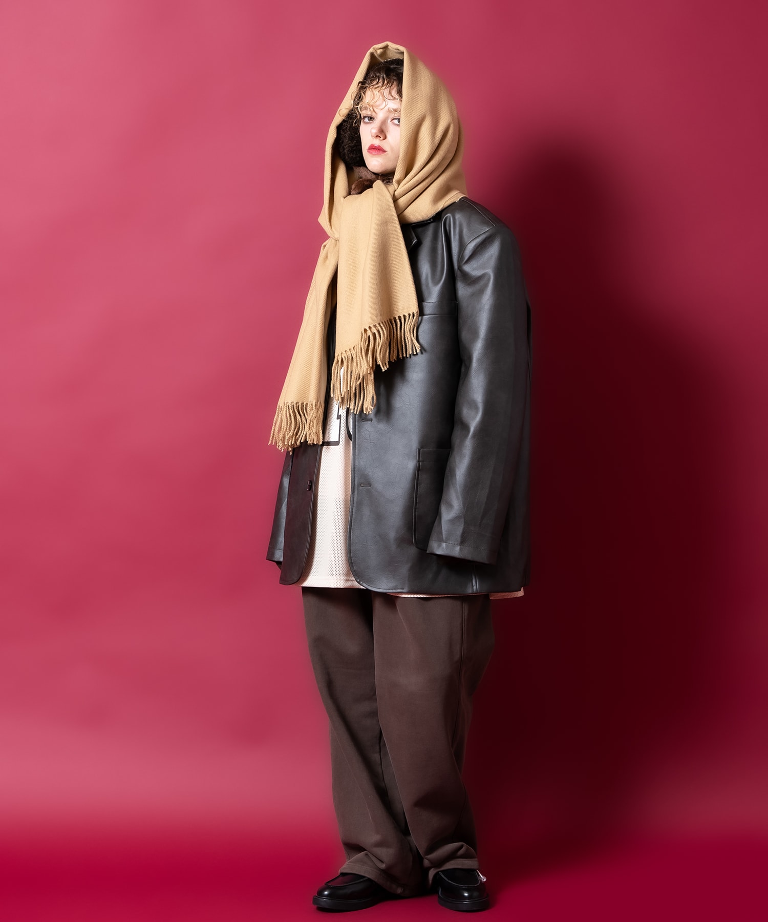 バリエーション大判ファー混マフラー(78cm×200cm) / ユニセックス