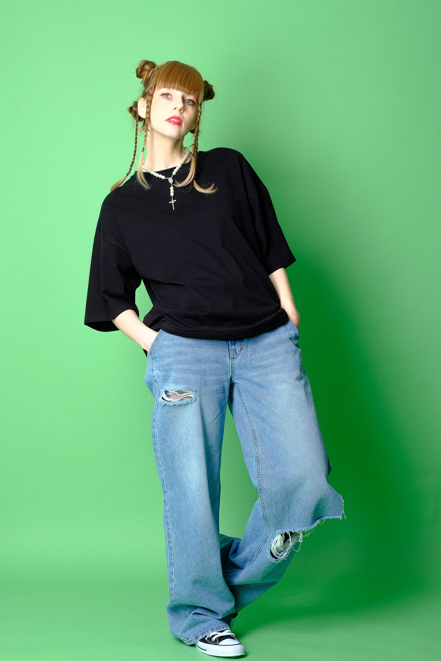 パールコンビチェーンロザリオネックレス ankoROCK(アンコロック