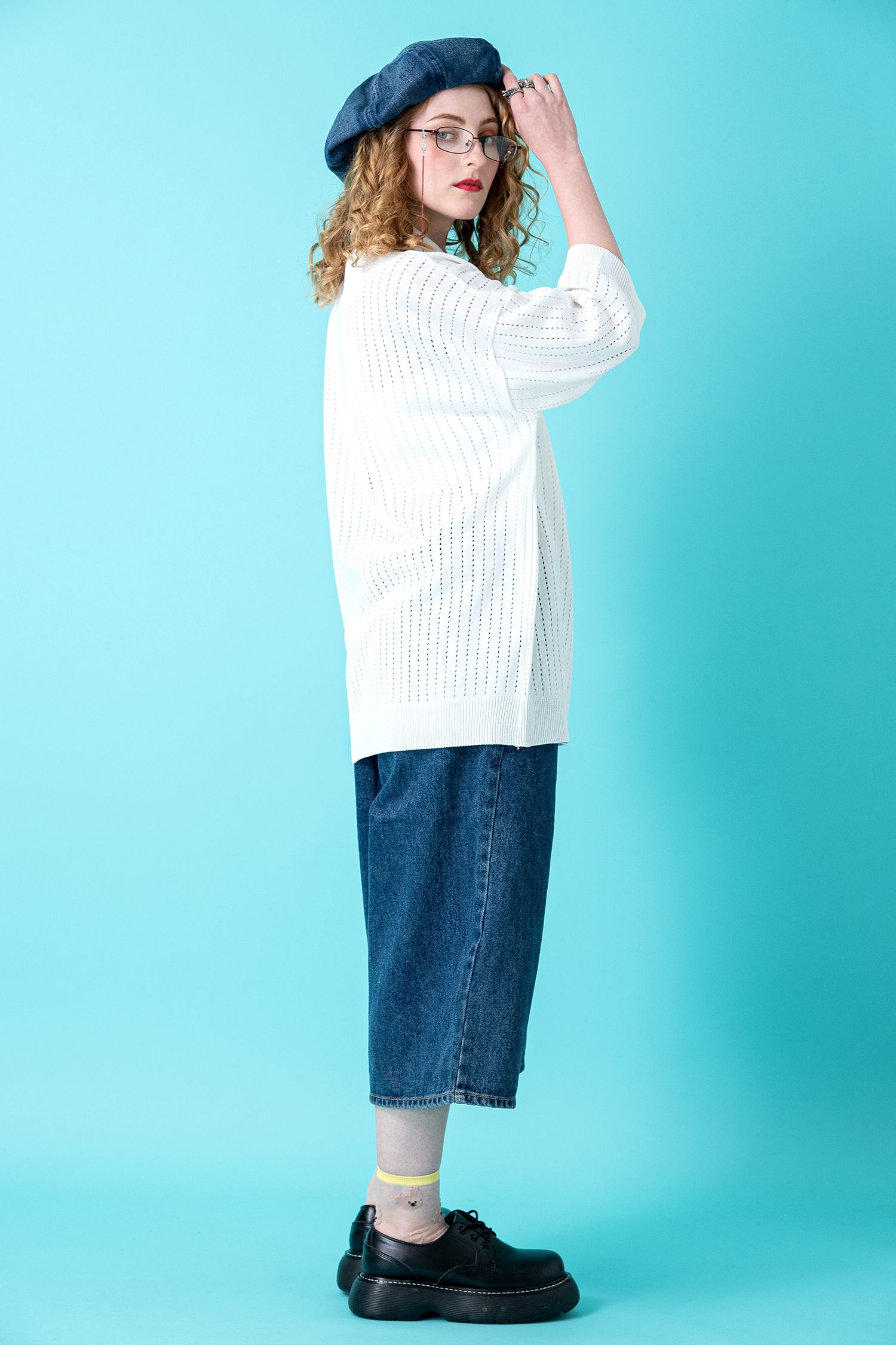 クラッシュデニムベレー帽 / メンズ レディース ダメージ ビンテージ