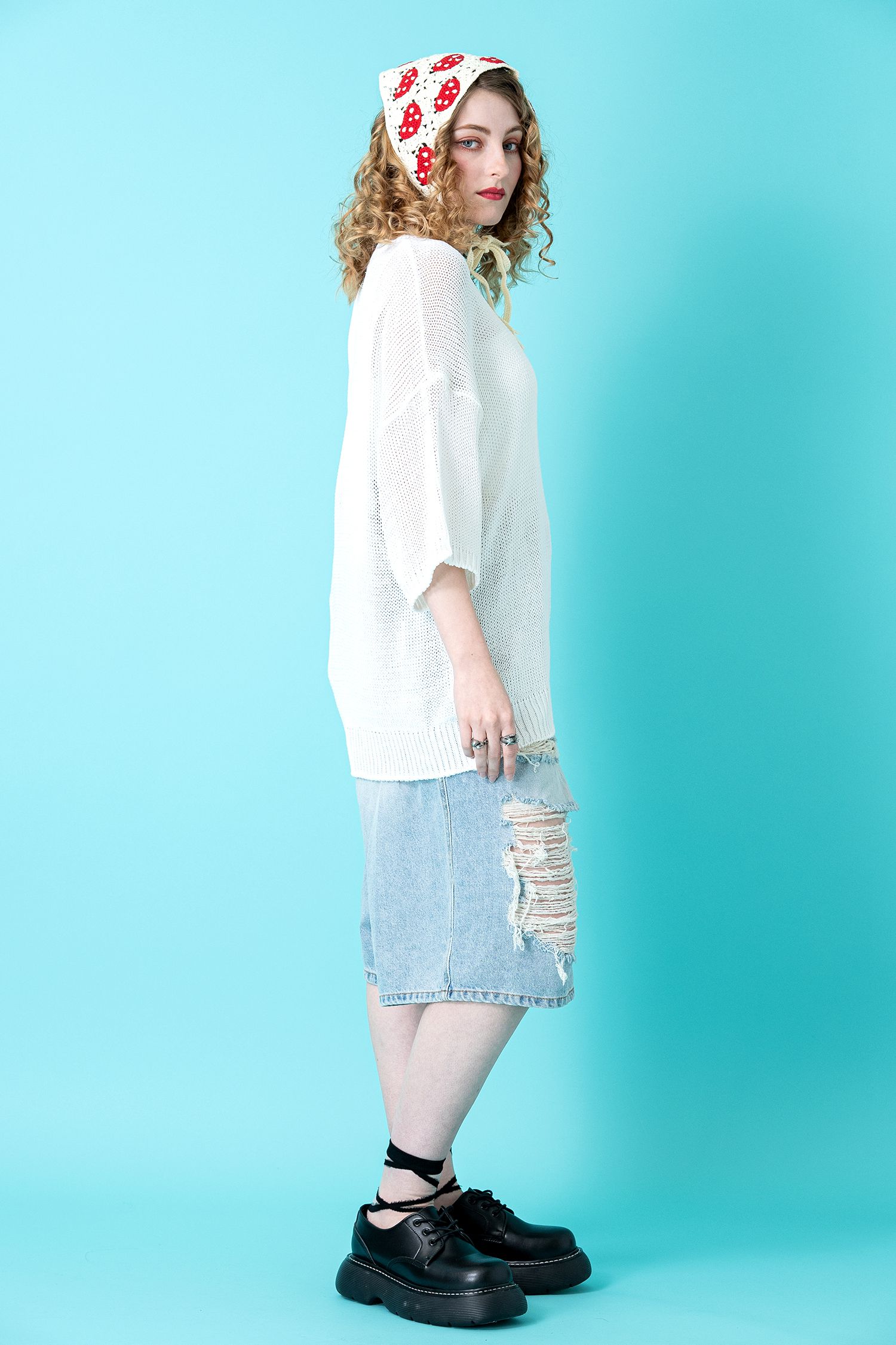 misha&puff 安けれ クロッシェスカーフ バブーシュカ 