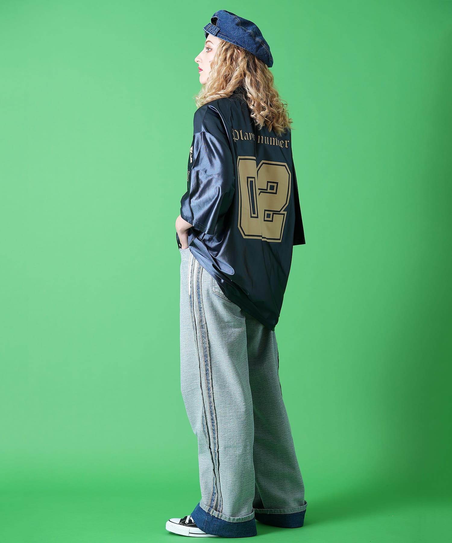 ベルトバックデニムベレー帽 / メンズ レディース 帽子 ankoROCK ベルトバックデニムベレー帽 / メンズ レディース 帽子 ankoROCK