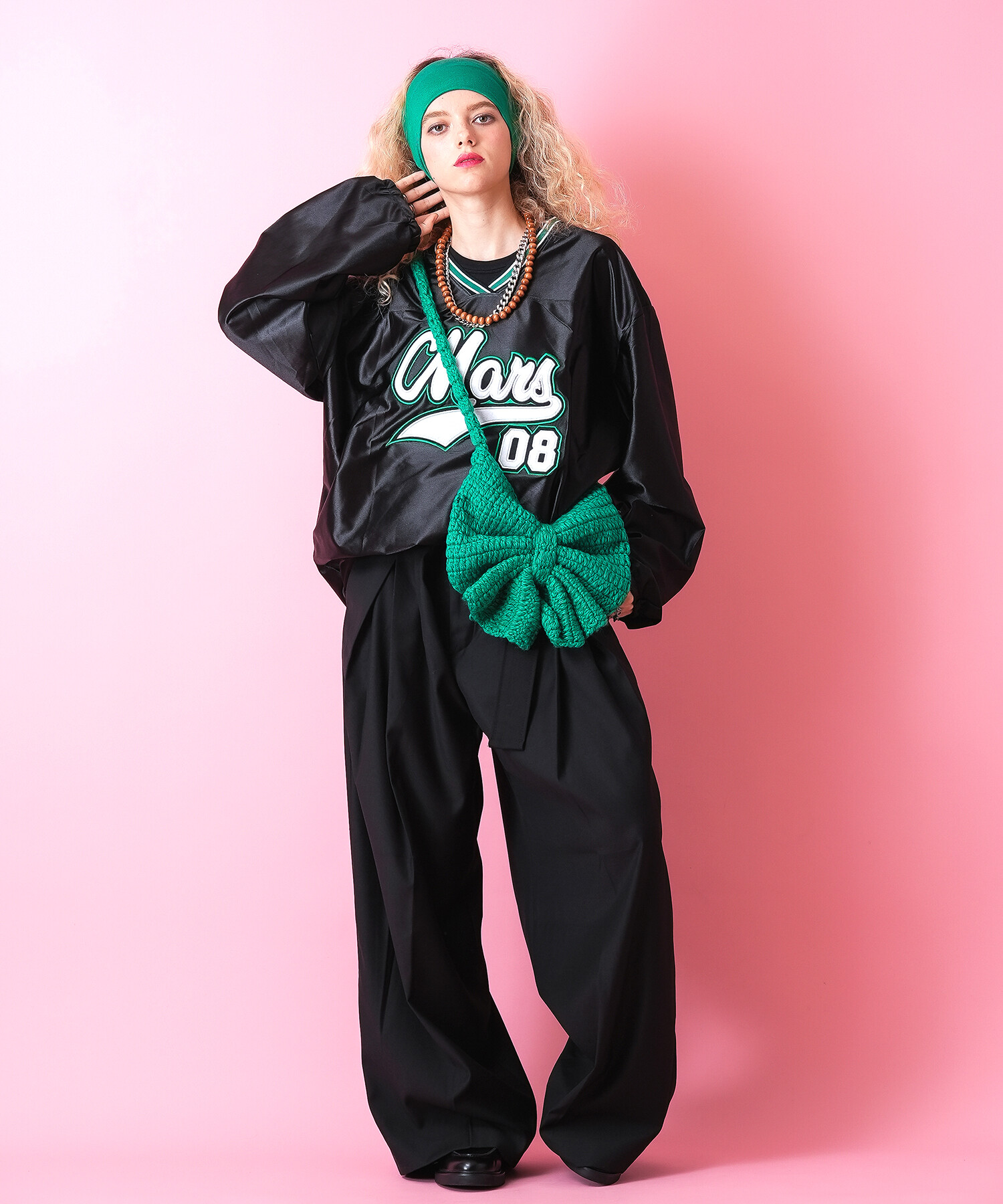 ビッグリボンニットショルダーバッグ / レディース ユニセックス