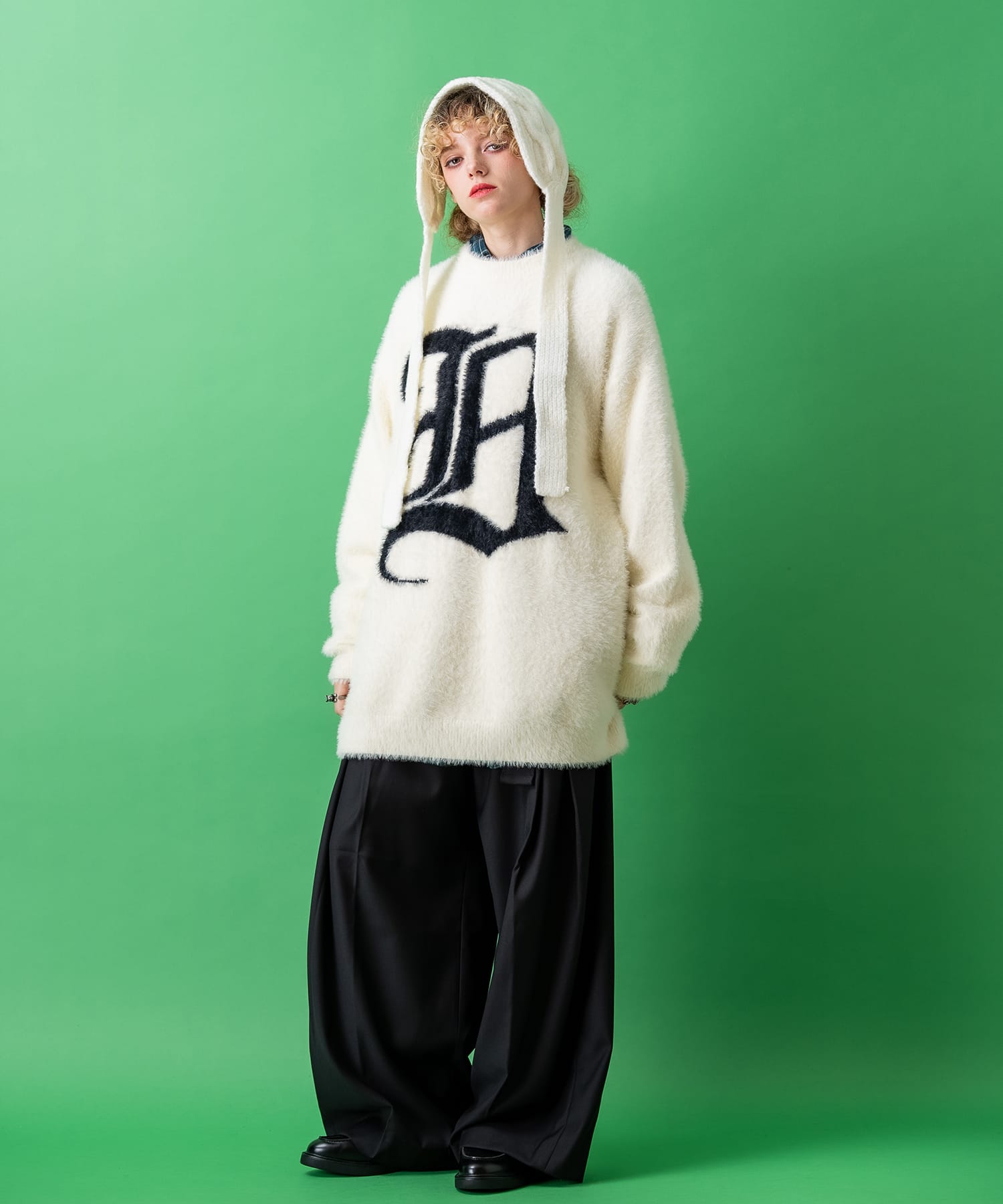 ケーブルニットイヤーマフ / 耳当て レディース メンズ ユニセックス