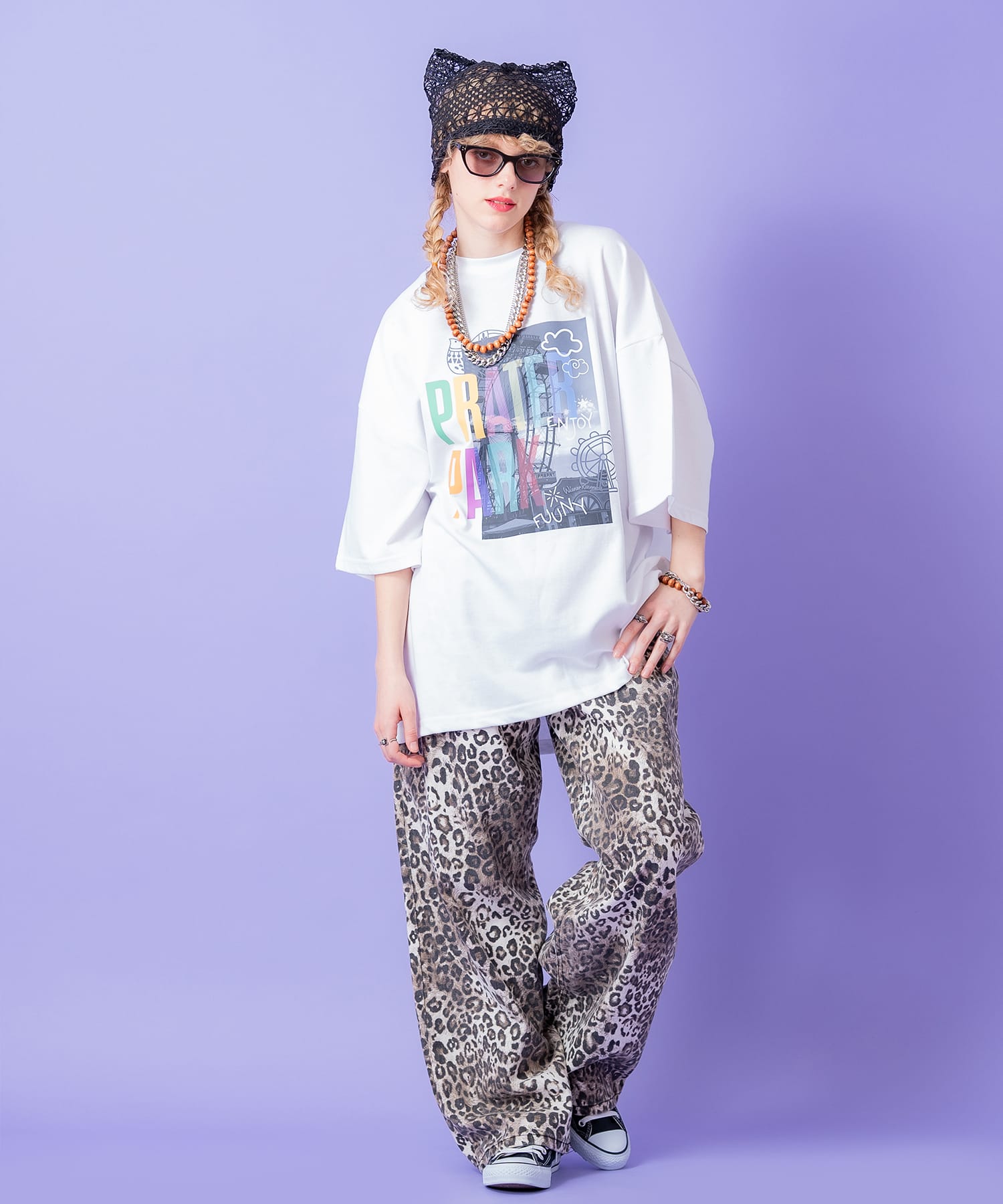 ネコ耳サマーレースニットキャップ / ビーニー 耳付き レディース