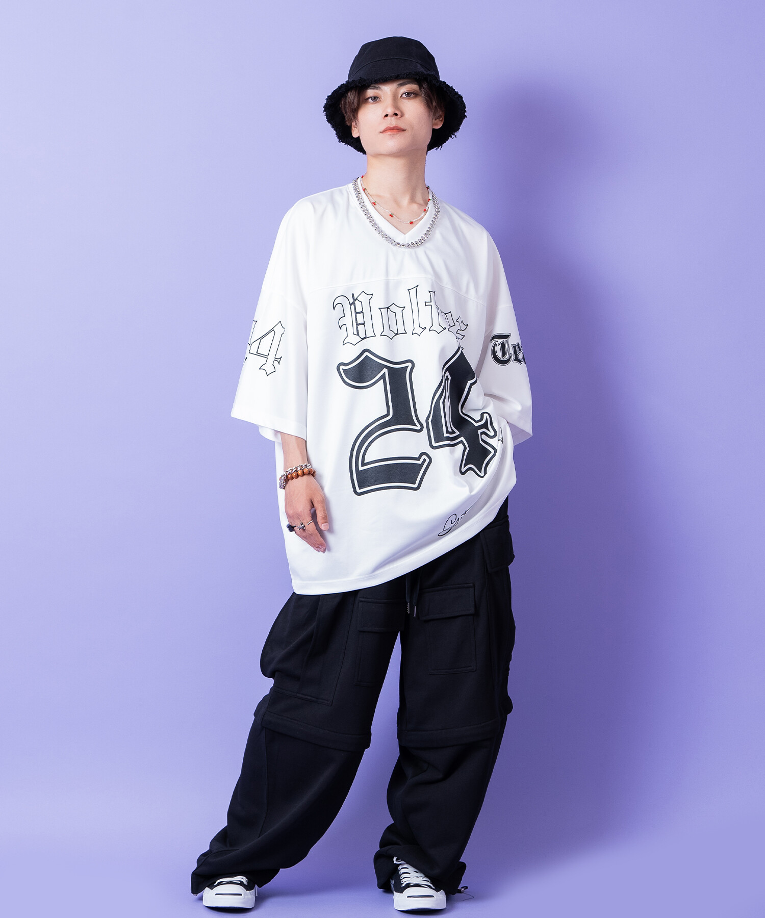 ガラスチェリーミックスアクリルビーズブレスレット / ユニ