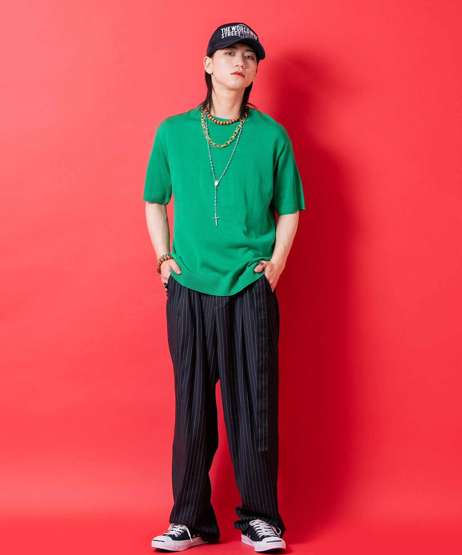 ツイストリングチェーンネックレス(50cm) / メンズ レディース ユニ