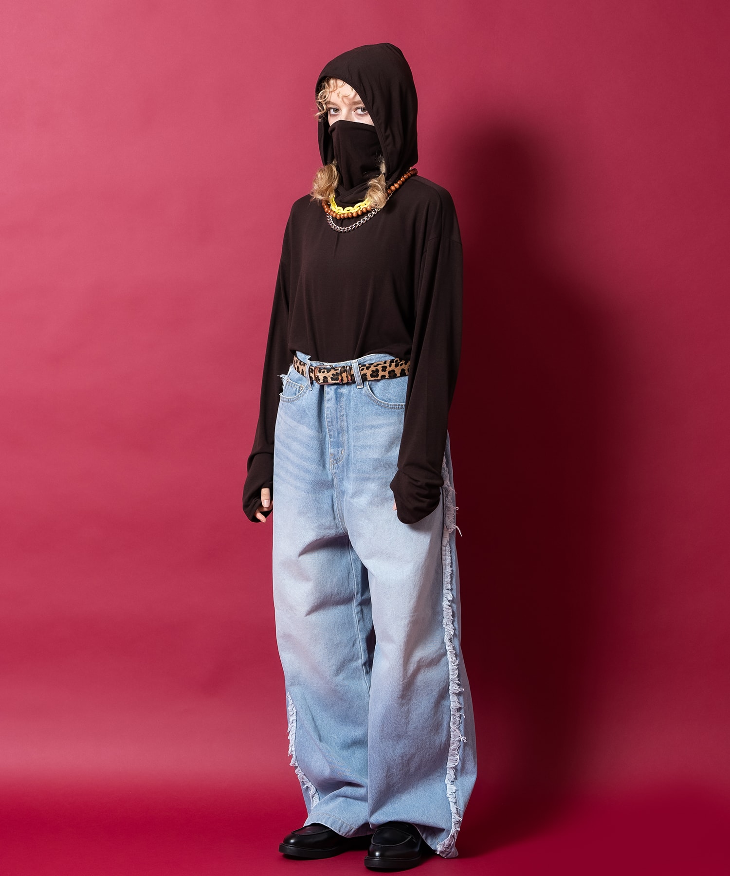 レオパードハラコタッチ合成皮革ベルト / ユニセックス レディース