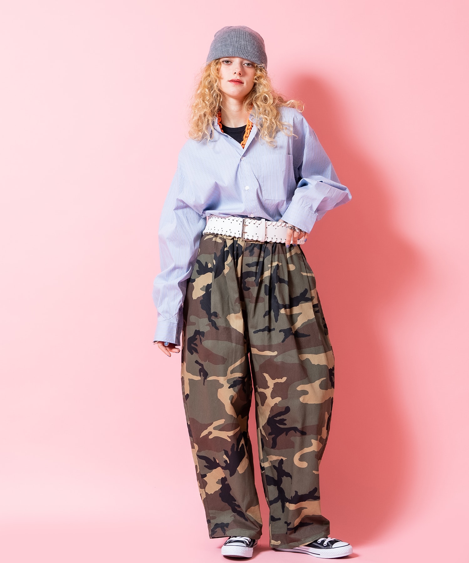 ブラインドステッチ合成皮革スーパーワイドベルト / ユニセックス