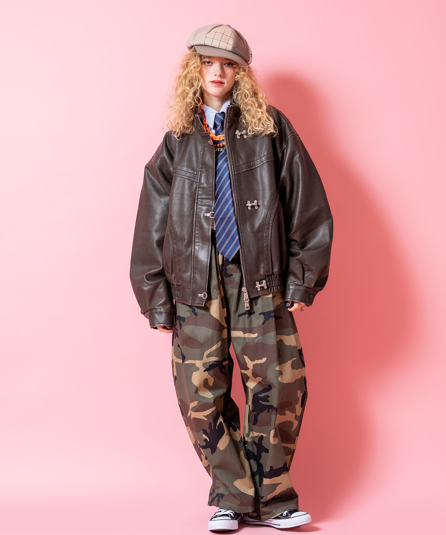 ランダムパターンパッチワークウールキャスケット / メンズ レディース