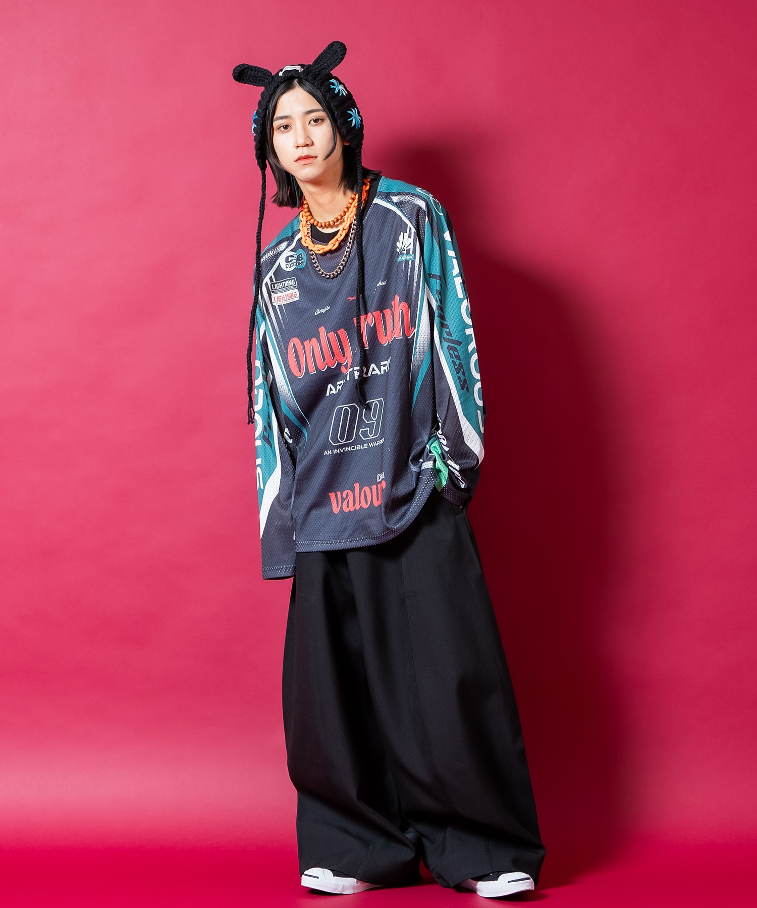 ウサ耳肉厚ニットボンネットイヤーマフ / ユニセックス ユニセックス