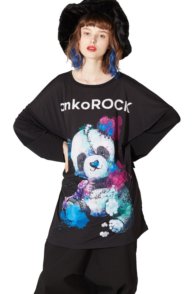 アンコロック] ビッグヌイグルミパンダカットソー-メガビッグ