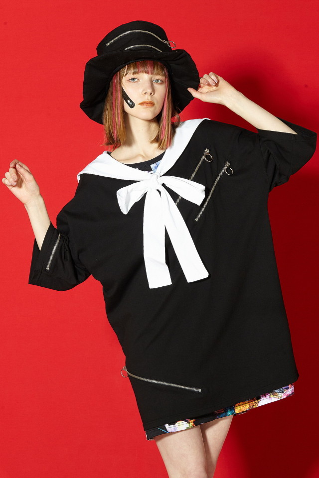 スパンキーリングジップセーラーＴシャツ -メガビッグ-
