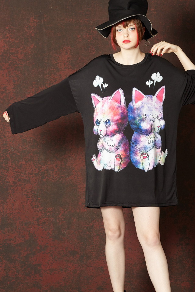 ツンデレカップルネコカットソー -メガビッグ-