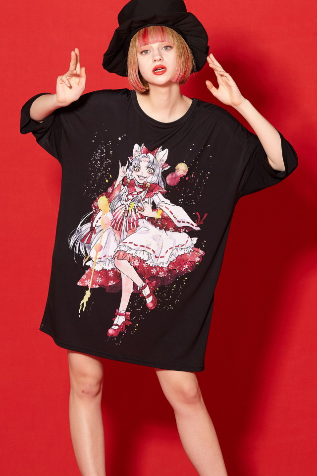 アニマルトモダチ『九尾狐』Ｔシャツ -メガビッグ-