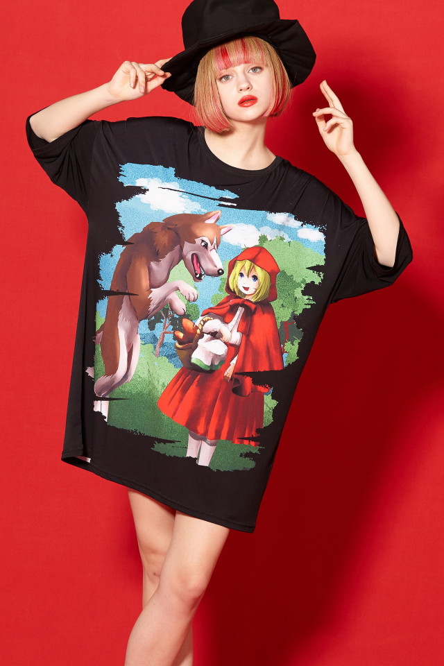 本当は怖い童話『赤ずきん』Ｔシャツ -メガビッグ-