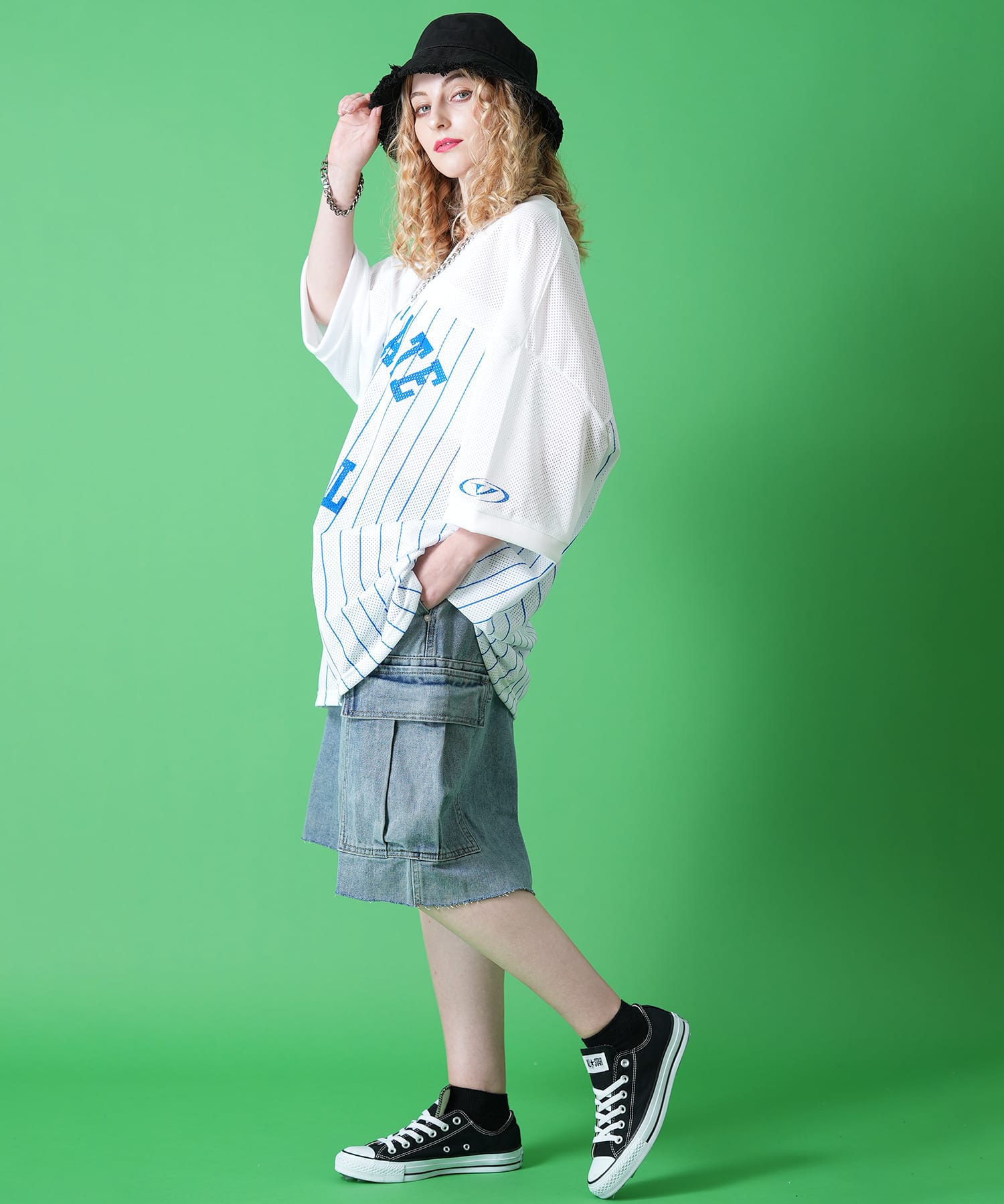 オーバーダイ＆カットオフデニムハーフパンツ / カーゴパンツ