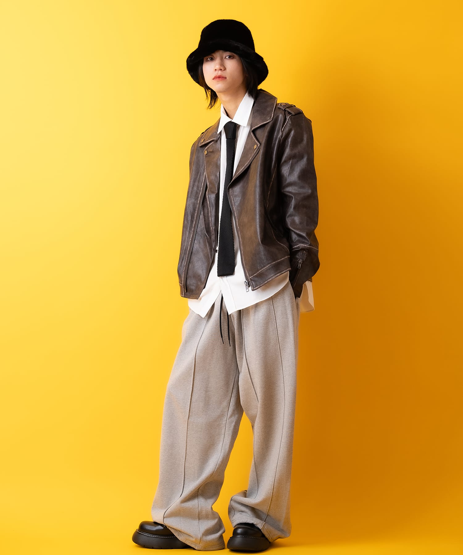 androgynousアンドロジナス ライダース古着屋購入