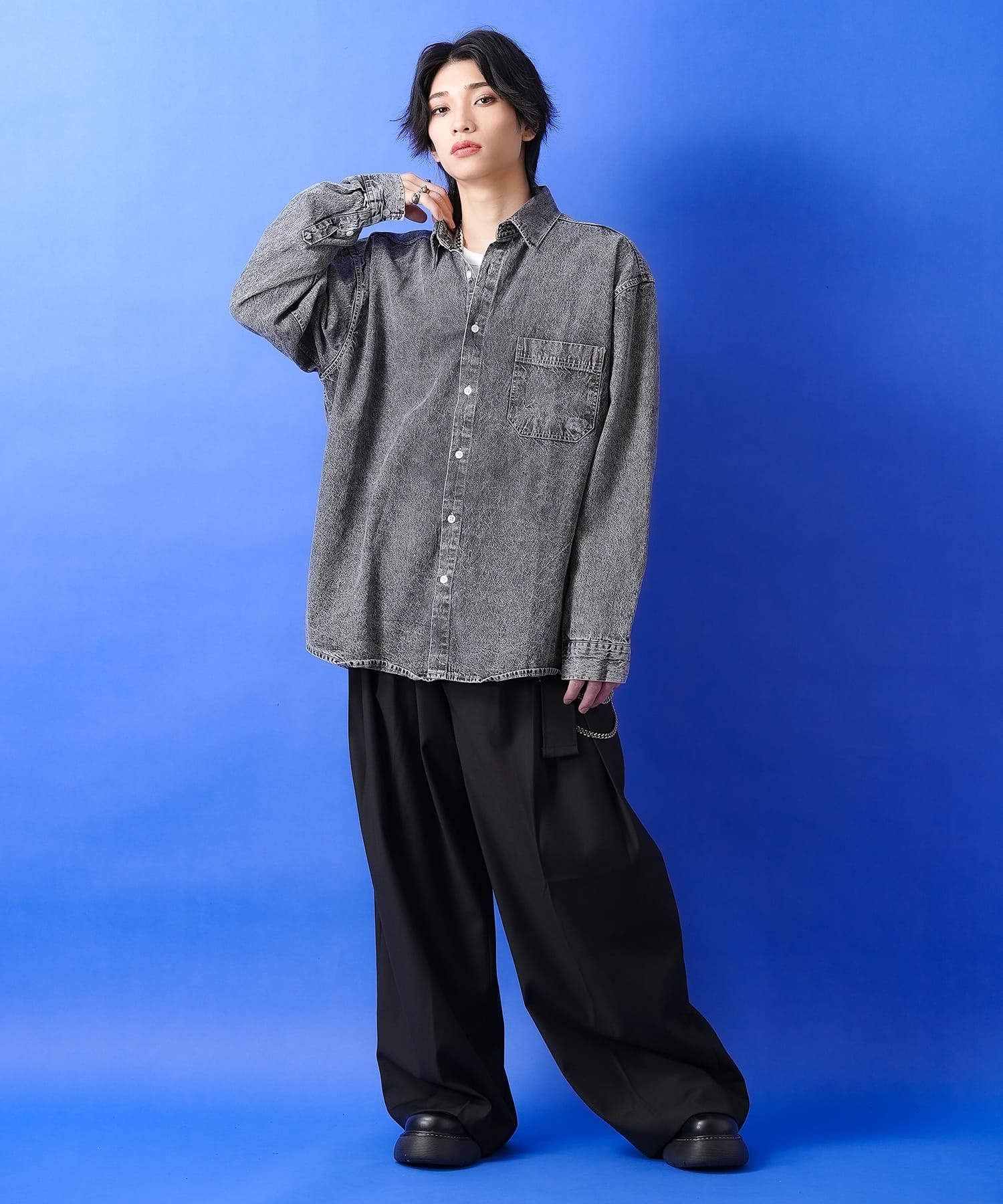 スノーウォッシュデニムシャツ / メンズ レディース ユニセックス