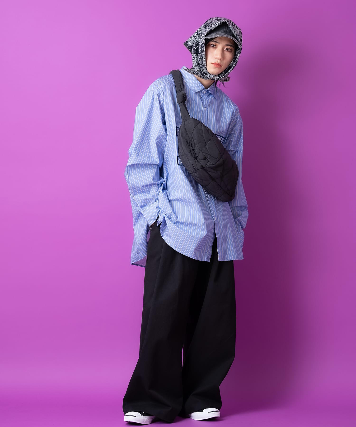 コットンリネン マルチストライプ プルオーバー長袖 シャツ DAY CLOSET（デイ クローゼット）の「レディース 長袖オーバー