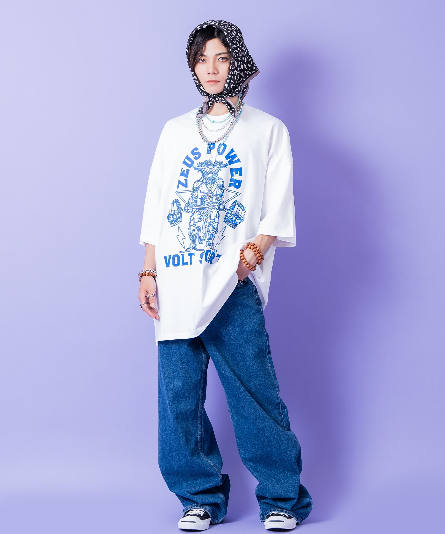 アメカジライクコミカルゼウス＆ロゴオーバーサイズTシャツ / 半袖