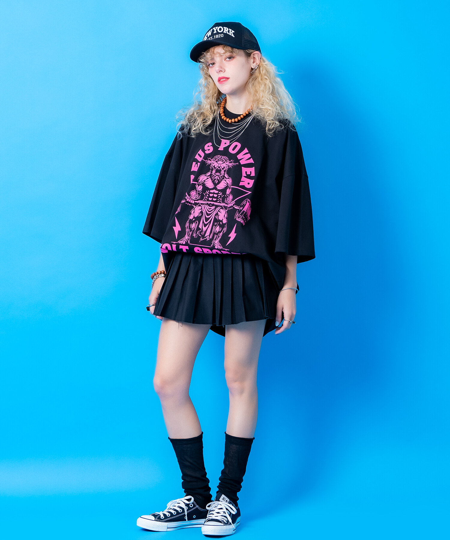 アメカジライクコミカルゼウス＆ロゴオーバーサイズTシャツ / 半袖